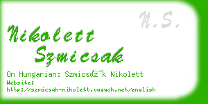 nikolett szmicsak business card